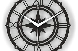 [Master Link] Webelkart Beautiful Square Wood Wall Clock (30 Cm X 30 Cm X 2.8 Cm, Black)- Without Glass – Compass