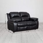 Home Centre Electra 2-Seater Sectional Leatherette Love Seat (Black)