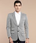 Spykar Self Design Single Breasted Formal Men Blazer(Grey)