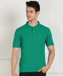 Duke Solid Men Polo Neck Green T-Shirt