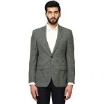 Raymond Full Sleeve Medium Green Wool Blend Contemporary Fit Blazer For Men
