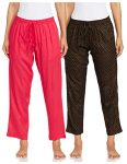 [Master Link] Indigo Women’S Pack Of 2 Pajamas(Aw21/Blc-187_Coral+ Black _M)