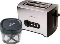 Butterfly Slice Toaster + 600 Ml Chopper 800 W Pop Up Toaster(Silver)