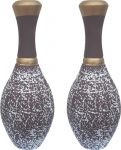 Homekrafts Indo-Western Table Decor Set Of Two Wooden Flower Vases Wooden Vase(4.5 Inch, Brown)