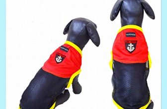 Kitty & The Woof Gang Black Net T-Shirt, Tees With Red Top And A Patch | Yellow Rib All Around The Dress For Dog, Cat And Puppies | Dog Clothes Summer Apparel | Dog Summer T-Shirt | T-Shirt For Dog | A Must To Parties – S