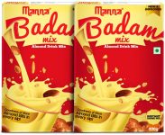 Manna Instant Badam Drink Mix, 800G | With Real Bits Of Badam, 400G (400G X 2 Packs) . More Bits Per Sip (10% Badam). Make Milk Tastier(2 X 400 G)