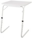Amazon Brand – Solimo Swerve Height Adjustable Laptop & Utility Table With Cup Holder (Plastic ,White)