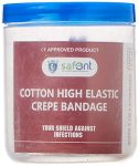 Safent Safe0057-Set-8 Cotton High Elastic Bandage – 2 Inch – (5Cm*4.5M) (Set Of 8) (Beige)