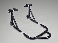 Grand Pitstop Rear Paddock Stand With Swing Arm Rest And Bobbin Fork For Mahindra Mojo