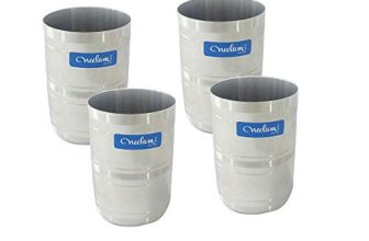 Neelam Stainless Steel 7.5 22G Diamond Royal Glass, 400 Ml, Silver, Set Of 12