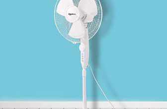 Amazonbasics High Speed 55 Watt Oscillating Pedestal Fan, 400Mm Sweep Length (16 Inches), White