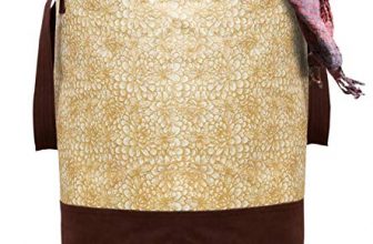 Kuber Industries Metalic Printed Waterproof Canvas Laundry Bag, Toy Storage, Laundry Basket Organizer 45 L (Brown) Ctktc034616
