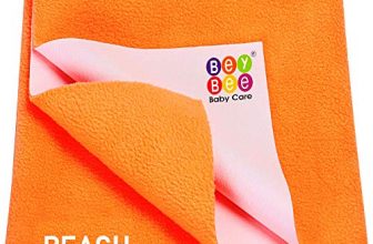 Beybee Premium Quick Dry Mattress Protector Baby Cot Sheet (Small, Peach)