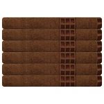 Eurospa Cotton Bath Towel (Spdhfbt182Bnm6, Brown) – Set Of 6