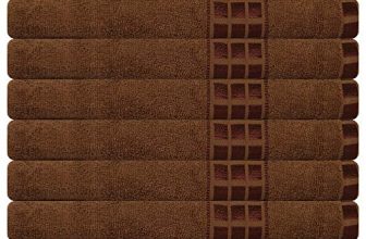 Eurospa Cotton Bath Towel (Spdhfbt182Bnm6, Brown) – Set Of 6