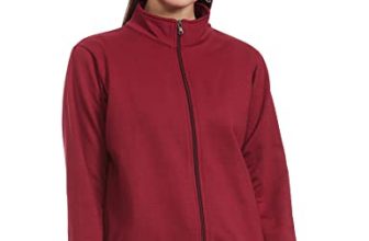 Styleville.In Women’S High Neck Zipper With Self Rib On Neck Sleeves And Bottom Maroon