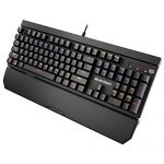 Evofox Katana Fully Programmable Mechanical Gaming Keyboard With Blue Switches, Backlit Keys, Wrist Pad, And Windows Software (Black)