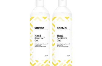 Amazon Brand – Solimo Hand Sanitizer Gel – 200 Ml (Pack Of 2, Lemon Oil)