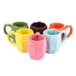 Anwaliya Fauna Series Ceramic Coffee Mugs, 300 Ml, Set Of 6, Diamond (Color May Vary)