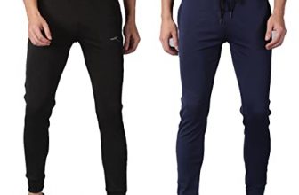 Kraasa Combo Slim Fit Athletic Track Pants | Joggers Gym Pants For Men | Casual Running Workout Pants With Pockets | Pack Of 2 Trackpants Black Navy