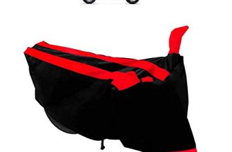Adroitz Ad-Bbc-Bkrd-T2-S-Spldr-Pro Bike Body Cover For Hero Splendor Pro With Double Stripe (Black And Red)