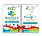 Healthy Bliss Omega 3 Fish Oil 1000 Mg (180 Mg Epa And 120 Mg Dha), 30 Capsules And Hb-Vite Multivitamin With Immunity Boosters And Digestive Enzymes, 60 Capsules (Combo Pack)
