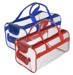Kuber Industries Small Size Clear Pvc Travel Toiletry Bag Handbag Beach Tote Bag Organizer For Men And Women-Set Of 2 (Blue & Red) (F_26_Kubbmart017037)
