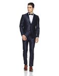 V Dot Men’S Synthetic Peak Lapel Suit (Vdsu1E97300_Blue_38)