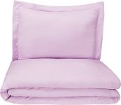 Amazonbasics Microfiber 2-Piece Quilt/Duvet/Comforter Cover Set – Single (66X90-Inch), Frosted Lavender – With Pillow Cover