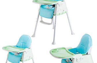 Syga High Chair For Baby Kids,Safety Toddler Feeding Booster Seat Dining Table Chair With Wheel And Cushion(Green)
