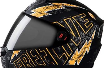 Steelbird Sba-1 Free Live Helmet With Smoke Visor, Matt Black And Orange, 580Mm