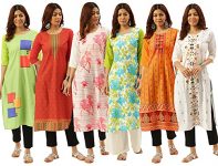 Pop Mantra Women’S Crepe Straight Kurta (Pack Of 6) (239-225-226-227-229-230_Multicolour_Large)