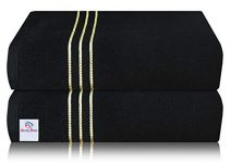 Heart Home Cotton 2 Pieces Bath Towel Super Soft, Fluffy, And Absorbent, Perfect For Daily Use 100% Cotton Towels, 400 Gsm (Black)-Hheart16037