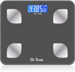 Dr. Trust (Usa) Model-505 Bluetooth Digital Smart Fitness Body Fat Composition Analyzer Bmi Weight Machine For Human Usb Electronic Rechargeable Weighing Scale(Grey)
