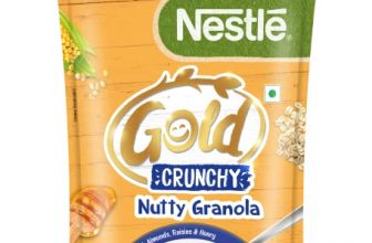Nestle Gold Crunchy Nutty Granola, Breakfast Cereal – 475G