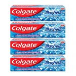 Colgate Maxfresh Breath Freshener Toothpaste, 600G (150G X 4), Peppermint Ice, Blue Gel Paste With Menthol, Cooling Crystals For Bad Breath Control