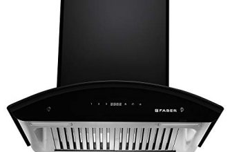 Faber 60 Cm 1500 M³/Hr Auto-Clean Curved Glass Kitchen Chimney (Hood Primus Plus Energy Hc Sc Bk 60, Baffle Filter, Touch Control, Black)