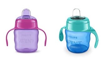 Philips Avent Classic Soft Spout Cup, 200Ml (Pink/Purple) & Philips Avent Classic Soft Spout Cup, 200Ml (Green/Blue)