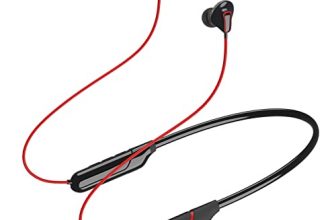 Wings Phantom 1100 Gaming Neckband With Enc, Dual Pairing, (10Mins = 10Hrs Playtime) 60 Hours, 5.2 Bt Version, 40Ms Low Lag, 15M Wide Range, Ipx5 Resist, With Led Lights Gaming Effects