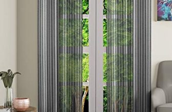 Home Sizzler Zig Zag 2 Piece Black Door Curtain, 7 Feet