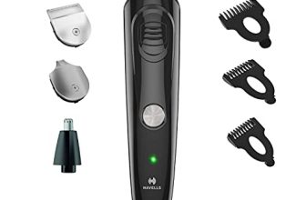 Havells Gs6400 Quick Charge Multi-Grooming Kit With Beard, Detail And Nose Trimmer, 50 ,Minutes Runtime (Black)