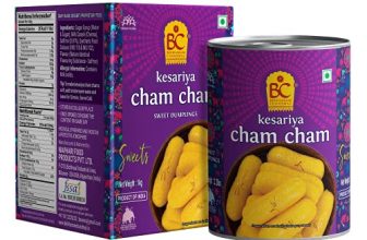Bhikharam Chandmal – Indian Sweets Kesariya Cham Cham – Bikaneri Kesariya Cham Cham Sweet Mithai Tin 1Kg (Pack Of 2)