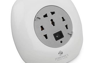 Zebronics Zeb- Ps3400H Power Strip A 1500W Power Extension Socket With 3 Output Brass Sockets And 4M Retractable Cable(White)