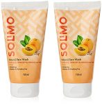 Amazon Brand – Solimo Natural Face Wash Flax Seed, Apricot & Mint, 150 Ml (Pack Of 2)