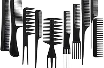 Mapperz Multipurpose Professional Hair Comb Set/ Kangi Set Hair Brush For Hair Cutting And Styling – Pack Of 10 (Black)