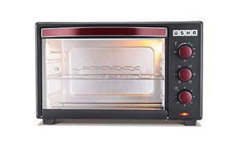 Usha 3635Rc 35L Oven Toaster Grill With Rotisserie And Convection For 360 Degree Even Cooking, 1600 W, 6 Mode Heating Function(Wine & Matte Black)