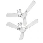 Havells Enticer Art 1200Mm Decorative, Dust Resistant, High Power In Low Voltage (Hplv), High Speed Ceiling Fan (Pearl White Chrome, Pack Of 2)