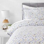 Amazonbasics Microfiber 2-Piece Quilt/Duvet/Comforter Cover Set – Single (66X90-Inch), Blue Floral – With Pillow Cover