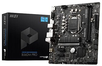 Msi B560M Pro Motherboard, Micro-Atx, Supports Intel Core 11Th Gen Processors, Lga 1200-2 X Dimms (5200Mhz/Oc), 1 X Pcie 4.0 X16, 1 X M.2 Gen4/3, 2.5G Lan