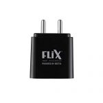 Flix (Beetel) Rise 2.4 12W Dual Usb Smart Charger, Made In India, Bis Certified, Fast Charging Power Adaptor With 1 Meter Cable Micro Usb Cable (Black)(Xwc-63D)